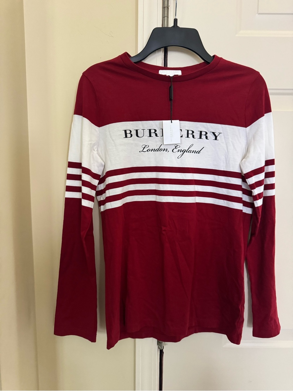 Burberry London England Red Stripe Shirt 14Y NWT